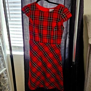 Plaid red dress